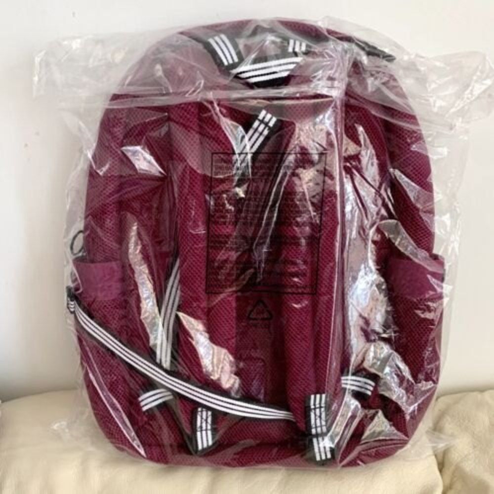 NWT Adidas VFA 2 Backpack Womens Red Maroon Padded Laptop Sleeve 2 Side Pockets - Picture 7 of 7